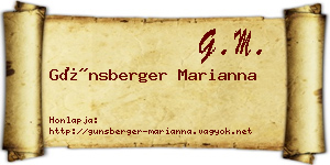 Günsberger Marianna névjegykártya